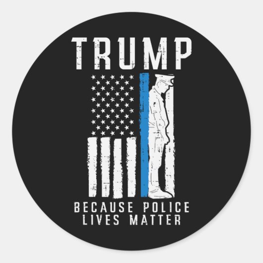 Polizei lebt Problem Pro Trump Thin Blue Line US F Runder Aufkleber (Vorderseite)