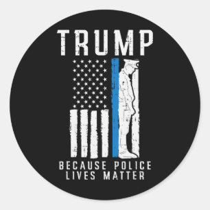 Polizei lebt Problem Pro Trump Thin Blue Line US F Runder Aufkleber