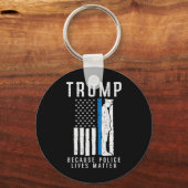 Polizei lebt Problem Pro Trump Thin Blue Line US F Schlüsselanhänger (Vorderseite)