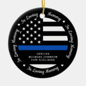 Polizei liebt Gedächtnistraining mit blauer Linie Keramik Ornament (Vorne)