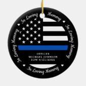 Polizei liebt Gedächtnistraining mit blauer Linie Keramik Ornament (Hinten)