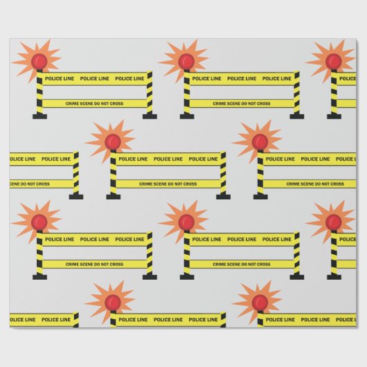 Polizei-Line Kriminalitätszettel Geschenkpapier (Flach)