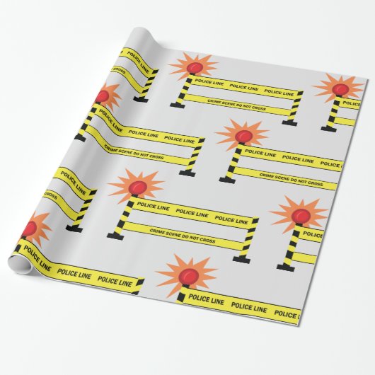 Polizei-Line Kriminalitätszettel Geschenkpapier (Ungerollt)