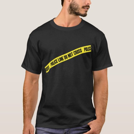 Polizei-Linie KREUZEN NICHT T-Shirt (Vorderseite)