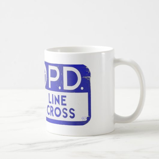 Polizei-Linie Zeichen - Blau New Orleans NOPD Kaffeetasse (Rechts)