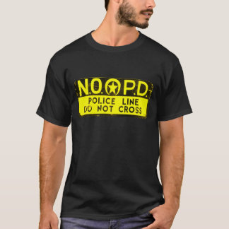 Polizei-Linie Zeichen New Orleans NOPD - Schwarzes T-Shirt
