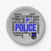 Polizei mit beschreibenden Worten Party-Tellern Pappteller (Vorderseite)