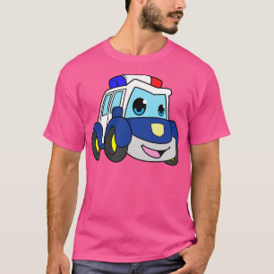 Polizei mit blauem Licht und Sirenen T-Shirt
