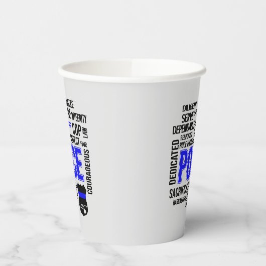 Polizei mit deskriptiven Worten Party Cups Pappbecher (Links)