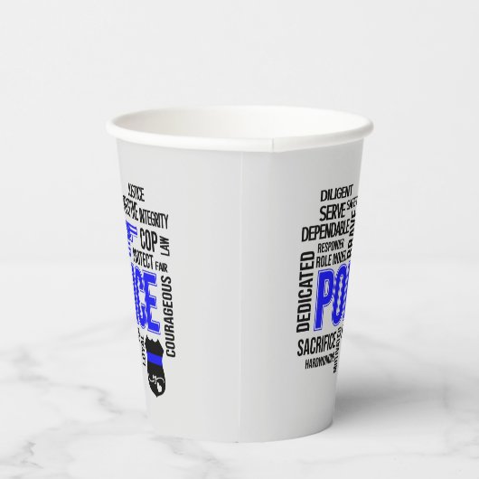 Polizei mit deskriptiven Worten Party Cups Pappbecher (Rechts)