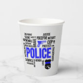 Polizei mit deskriptiven Worten Party Cups Pappbecher (Vorderseite)