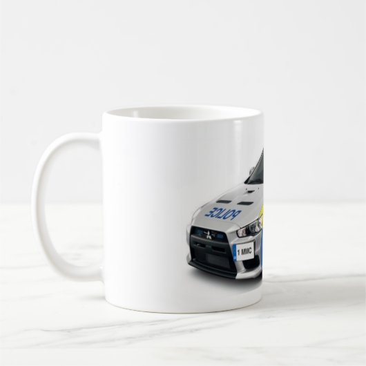 Polizei Mitsubishilancer evo Kaffeetasse (Links)