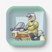 Polizei-Motorrad-Offizier Strafverfolgung Pappteller (Vorderseite)