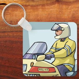 Polizei-Motorrad-Offizier Strafverfolgung Schlüsselanhänger