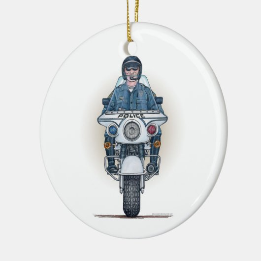 Polizei-Motorrad-Verzierung Keramikornament (Links)