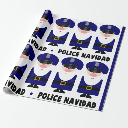 Polizei Navidad Geschenkpapier (Ungerollt)