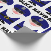 Polizei Navidad Geschenkpapier (Ecke)
