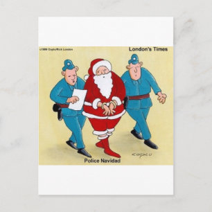 Polizei Navidad Lustige Weihnachtsgeschenke & T-Sh Feiertagspostkarte