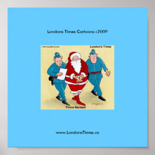 Polizei Navidad Lustiges Weihnachts-Cartoon-Plakat Poster