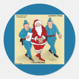 Polizei Navidad: Santa war sehr böse Runder Aufkleber