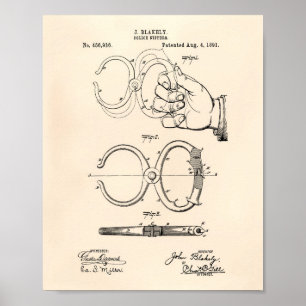 Polizei Nippers 1891 Patent Kunst - Alte Pfeffer Poster
