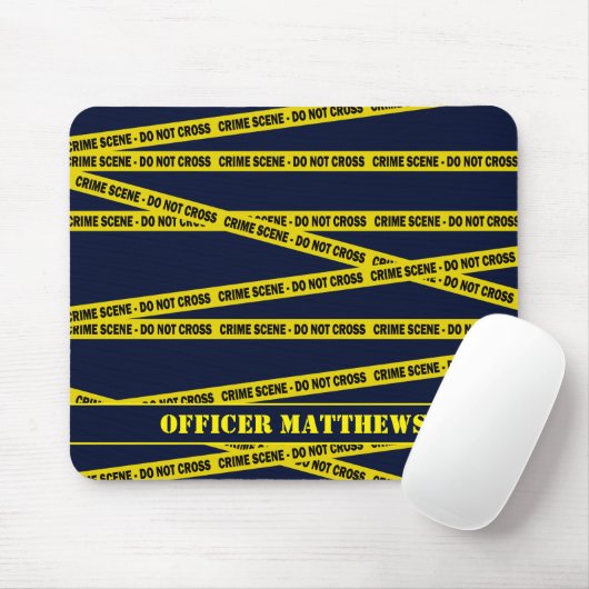Polizei Officer Crime Scene Do Not Cross Tape Mousepad (Mit Mouse)