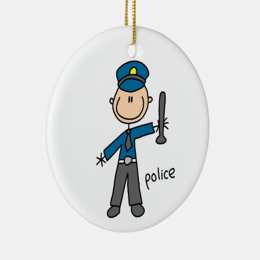 Polizei-Offizier-Strichmännchen Keramikornament (Rechts)