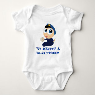 Polizei-Offizier-Vati-Baby-T-Shirt Baby Strampler