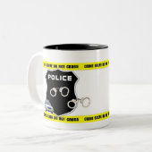 Polizei-Offizier-Verbrechen-Szenen-Tasse Zweifarbige Tasse (Vorderseite Links)