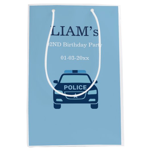 Polizei-Party-Geschenktasche Mittlere Geschenktüte (Vorderseite)