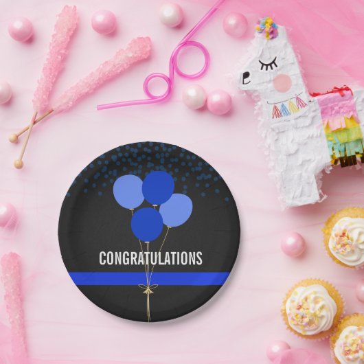 Polizei-Party-Themed Glückwünsche Pappteller (Party)