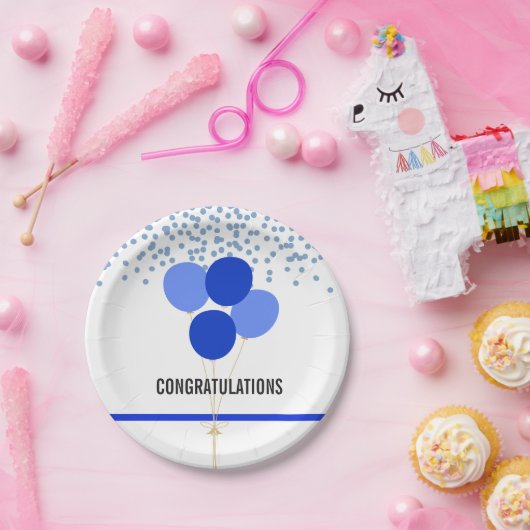 Polizei-Party-Themed Glückwünsche weiß Pappteller (Party)