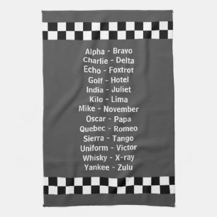 Polizei Phonetisch Alphabet Charcoal Grau Geschirrtuch