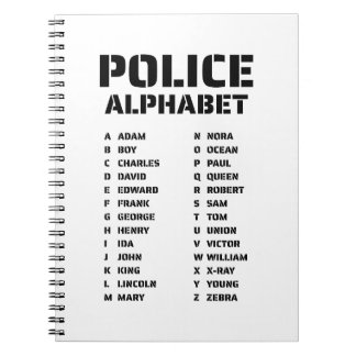 Polizei Phonetisches Alphabet Spiralblock Notizblock