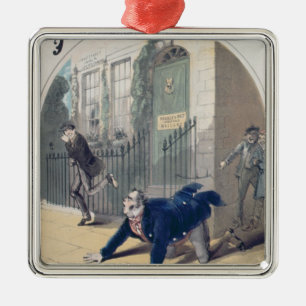 Polizei! Polizei! Lied-Bucheinband, c.1865 Silbernes Ornament