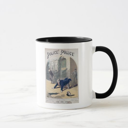 Polizei! Polizei! Lied-Bucheinband, c.1865 Tasse (Rechts)