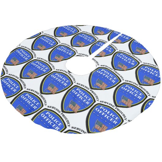 Polizei Polyester Weihnachtsbaumdecke (Schrägansicht)