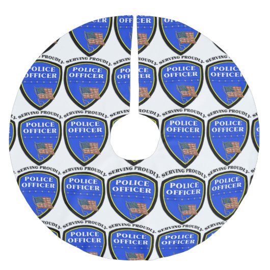 Polizei Polyester Weihnachtsbaumdecke (Vorderseite)