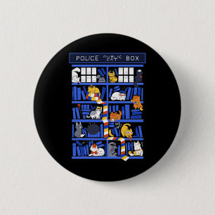Polizei Public Cat Box Funny Kitten Cat Doctor Lib Button