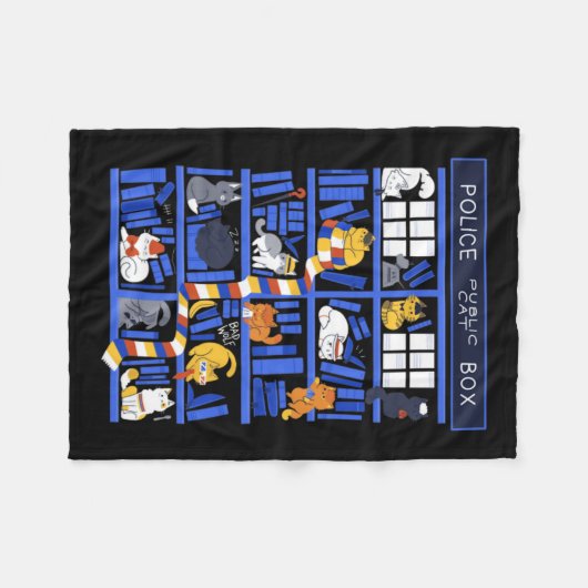 Polizei Public Cat Box Funny Kitten Cat Doctor Lib Fleecedecke (Vorderseite (Horizontal))