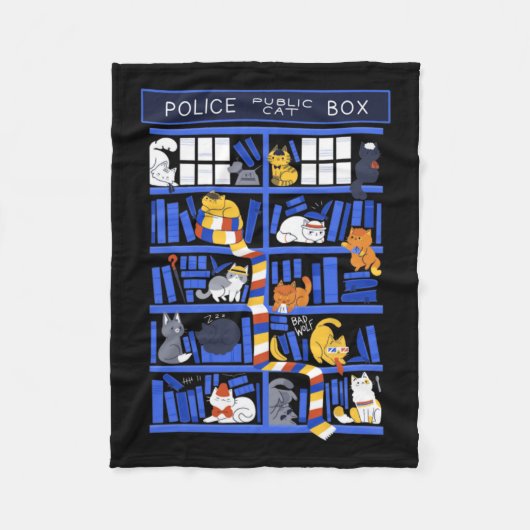 Polizei Public Cat Box Funny Kitten Cat Doctor Lib Fleecedecke (Vorderseite)
