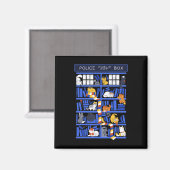 Polizei Public Cat Box Funny Kitten Cat Doctor Lib Magnet (Vorderseite/Rückseite)