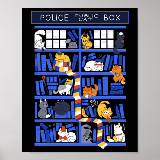 Polizei Public Cat Box Funny Kitten Cat Doctor Lib Poster (Vorne)