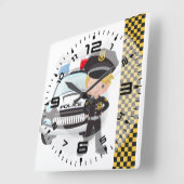 Polizei Quadratische Wanduhr (Winkel)