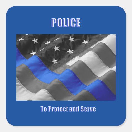 Polizei Quadratischer Aufkleber (Vorderseite)