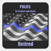 Polizei Quadratischer Aufkleber (Vorderseite)