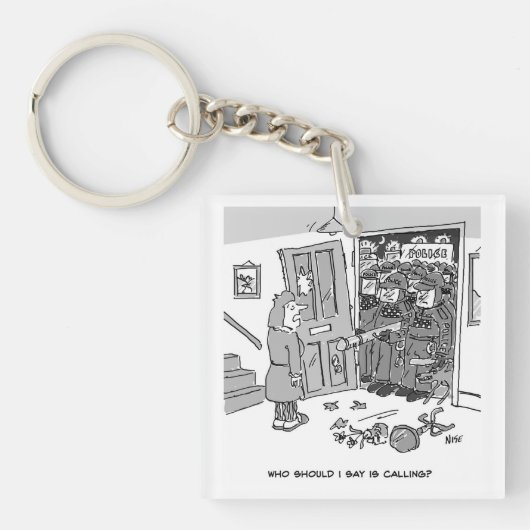Polizei Raid a Property - Funny Police Theme Schlüsselanhänger (Vorderseite)