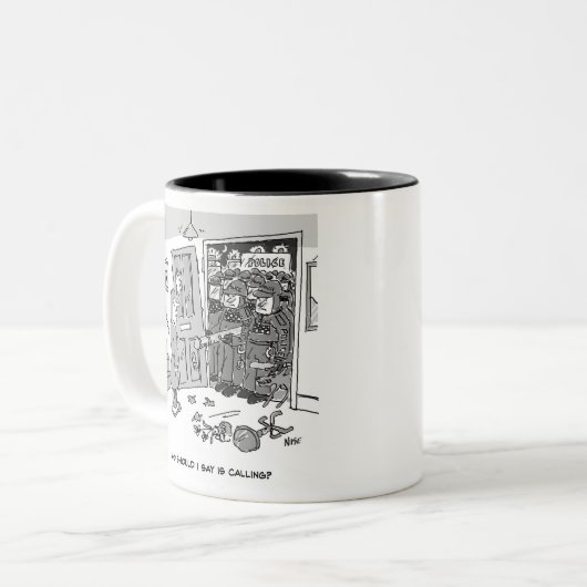 Polizei Raid a Property - Funny Police Theme Zweifarbige Tasse (Vorderseite Links)