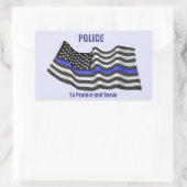 Polizei Rechteckiger Aufkleber (Tasche)