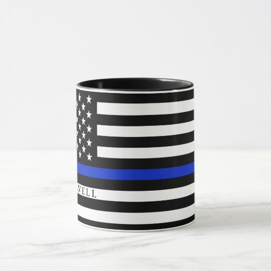 Polizei redete amerikanische Flaggen-individuellen Tasse (Zentrum)